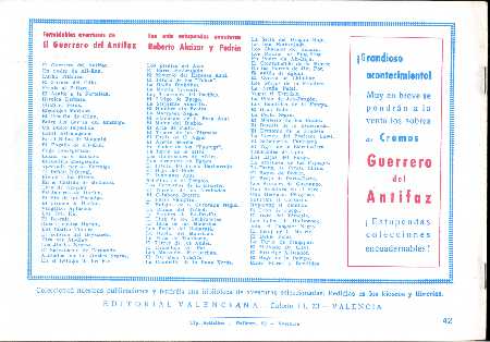 EL GUERRERO DEL ANTIFAZ 42 EDICION FACSIMIL