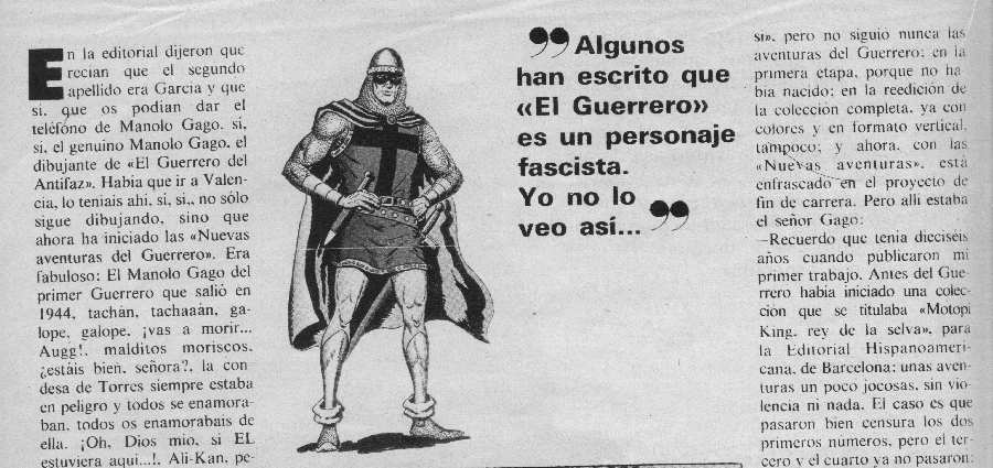 EL GUERRERO DEL ANTIFAZ EN LA GACETA ILUSTRADA 18-01-1981