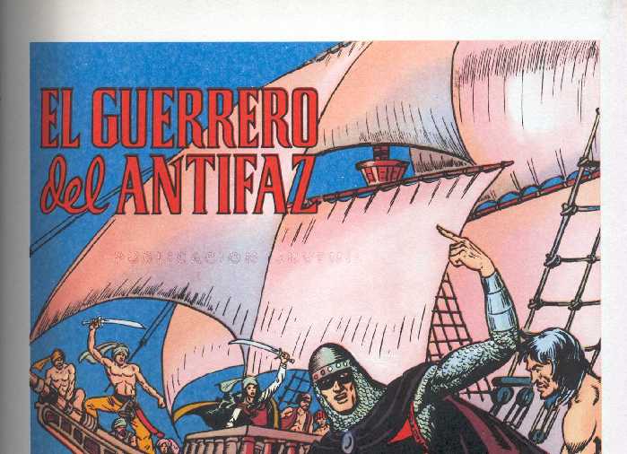 EL GUERRERO DEL ANTIFAZ. EJEMPLO DE PORTADA INTERIOR DE EDITORIAL ANDALUCIA