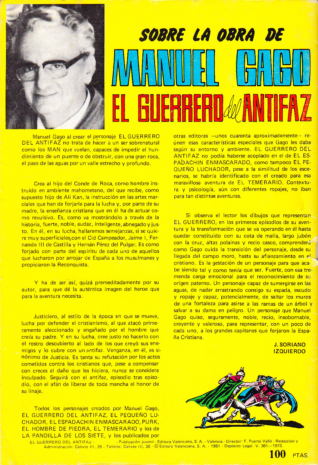 EL GUERRERO DEL ANTIFAZ. 1973