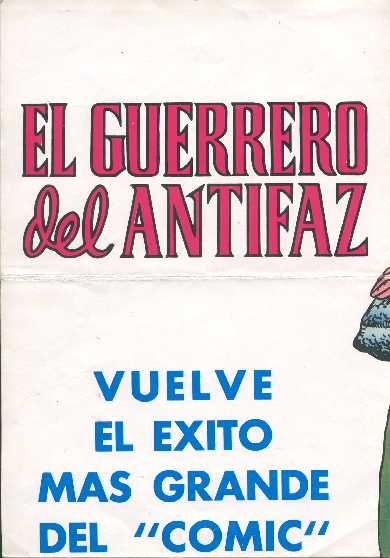 POSTER DE LANZAMIENTO DE LA COLECCION EN COLOR DEL GUERRERO DEL ANTIFAZ